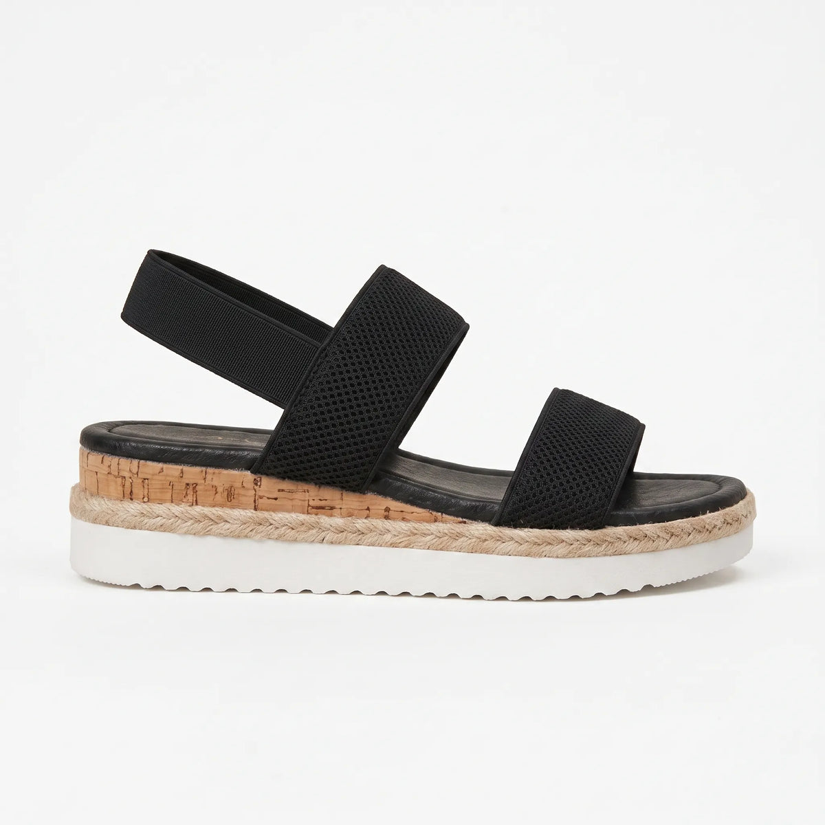 Malva — Fascette elastiche incrociate, base in sparto e plateau comodo