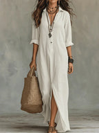 Vera | Vestido camisero de lino