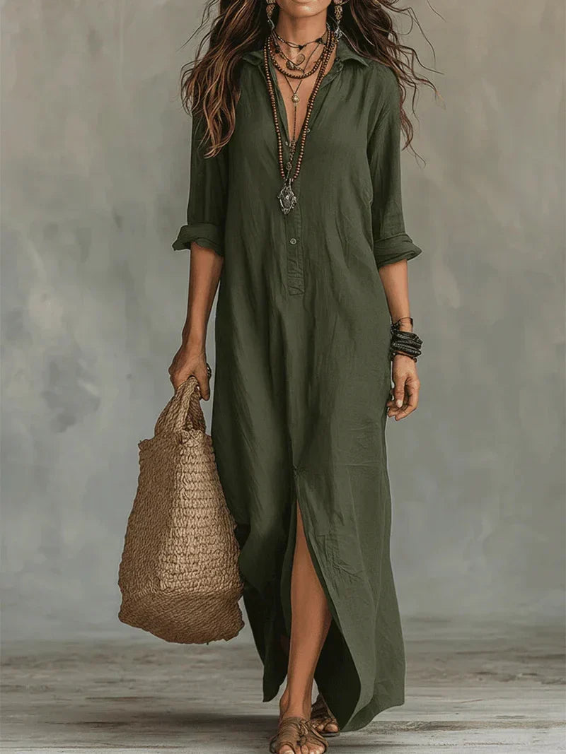 Vera | Vestido camisero de lino