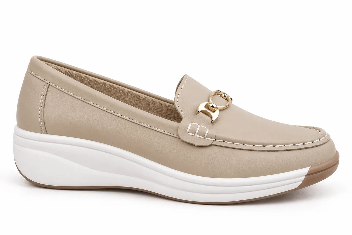 Carlotta — Mocassino Platform con Fibbia Dorata