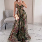 Saturno — Vestido Cruzado Estampado Acuarela, Colección Verano