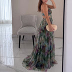 Saturno — Vestido Cruzado Estampado Acuarela, Colección Verano