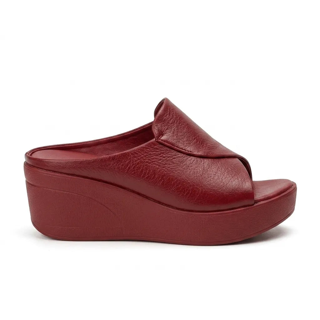 Onice — Sandalo con zeppa nero con fascia larga incrociata