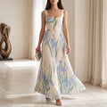 Iris —  Vestido Plisado Floral Escote Cuadrado, Colección Verano