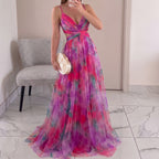 Saturno — Vestido Cruzado Estampado Acuarela, Colección Verano