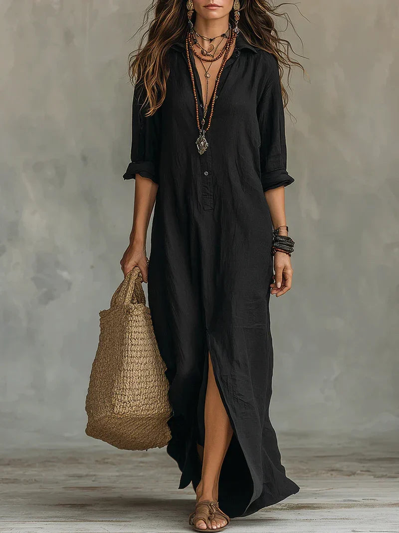 Vera | Vestido camisero de lino