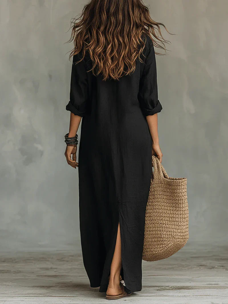Vera | Vestido camisero de lino