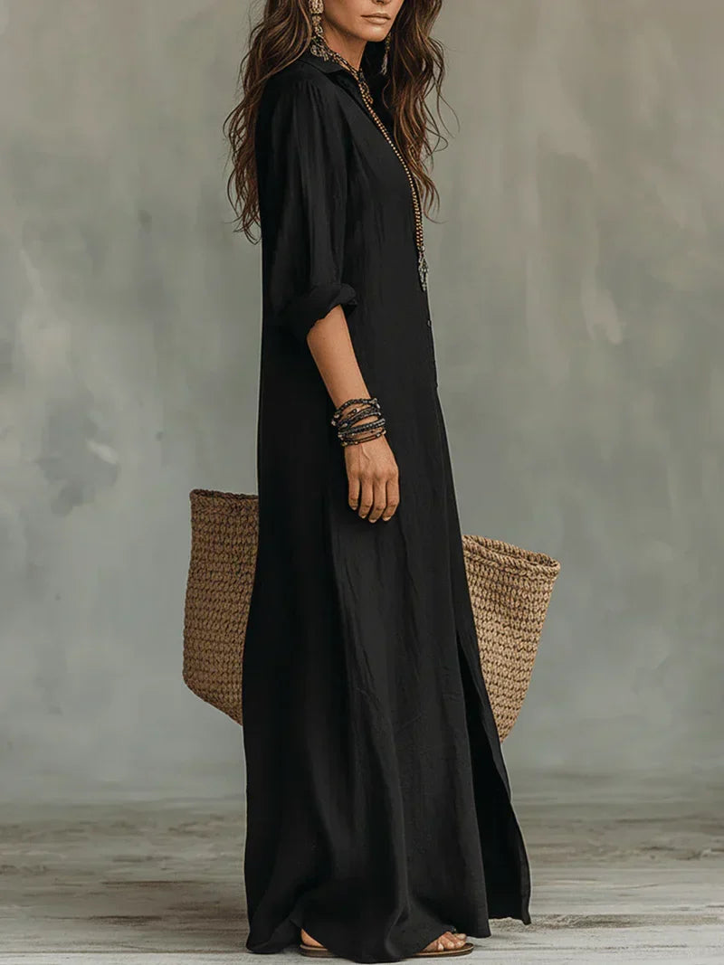 Vera | Vestido camisero de lino