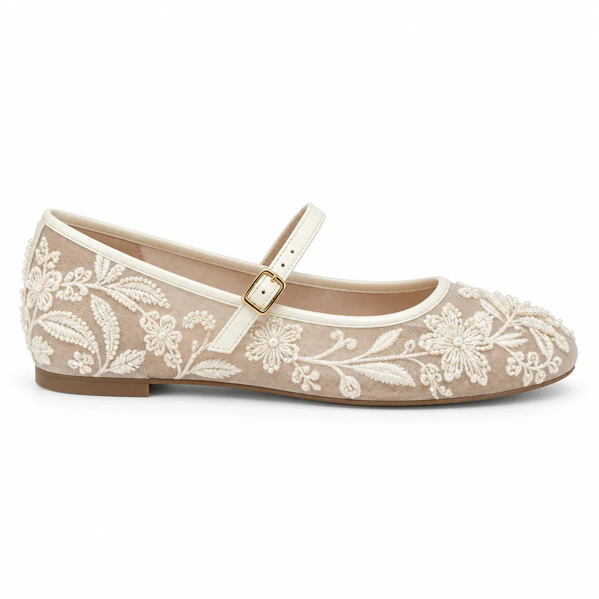 Valentina — Ballerina con ricamo floreale in pizzo
